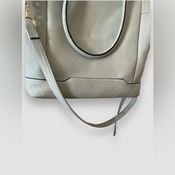 Merona Aqua Crossbody/Shoulder Tote Pebble Faux Leather Adjustable Large - Picture 6 of 9